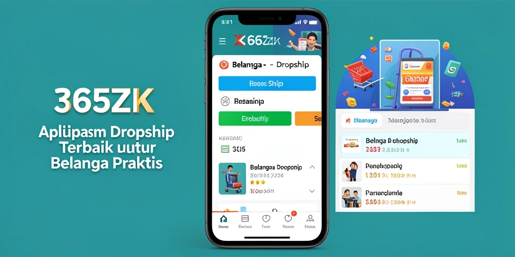Tampilan antarmuka aplikasi Dropship 365ZK yang menarik dan mudah digunakan.