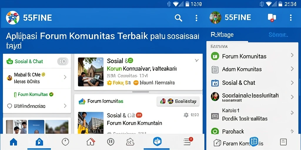 Antarmuka aplikasi 55FIVE yang modern dan interaktif.