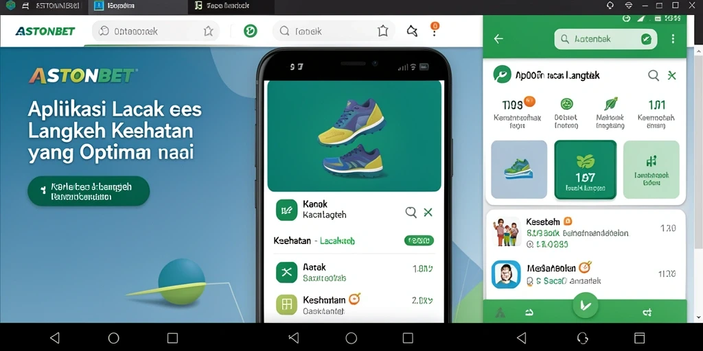 Tampilan antarmuka utama ASTONBET yang menampilkan data langkah harian.