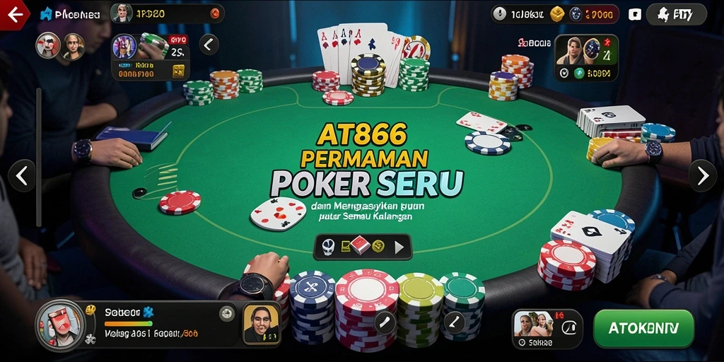 Antarmuka AT866 yang menarik untuk permainan Poker yang seru.