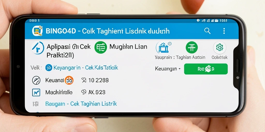 Tampilan antarmuka BINGO4D untuk cek tagihan listrik.