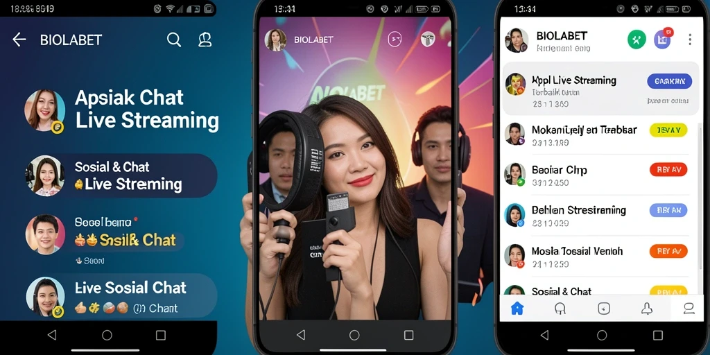 Antarmuka aplikasi Live Streaming BIOLABET yang menarik dan interaktif.