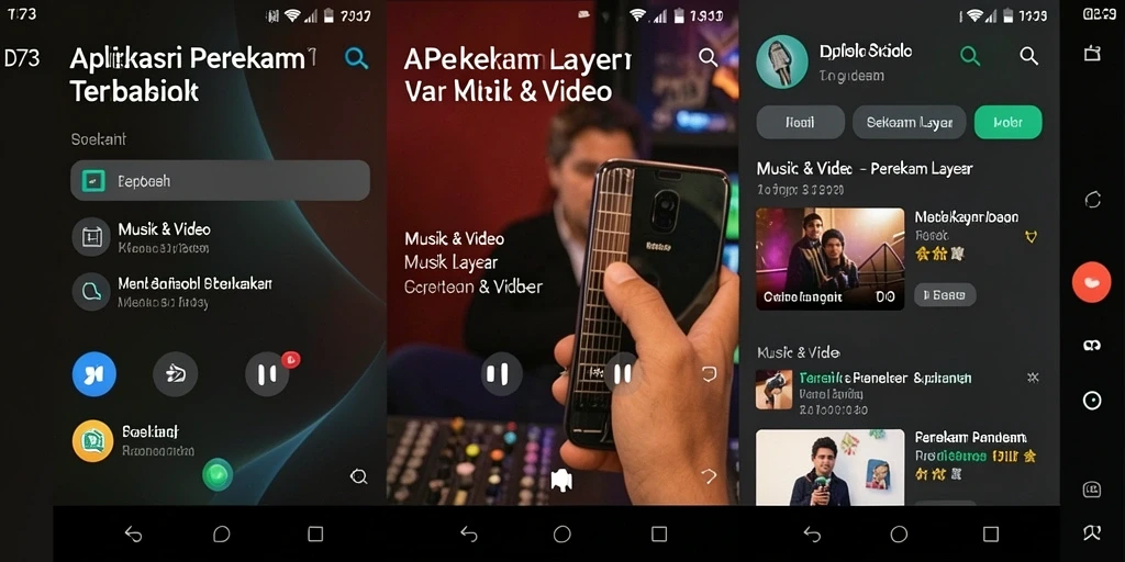 Antarmuka D73 yang intuitif dan fungsional untuk perekaman layar.