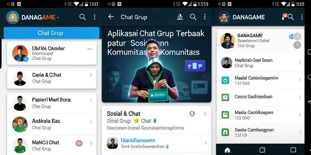 Tampilan antarmuka grup chat yang menarik dan mudah dinavigasi.