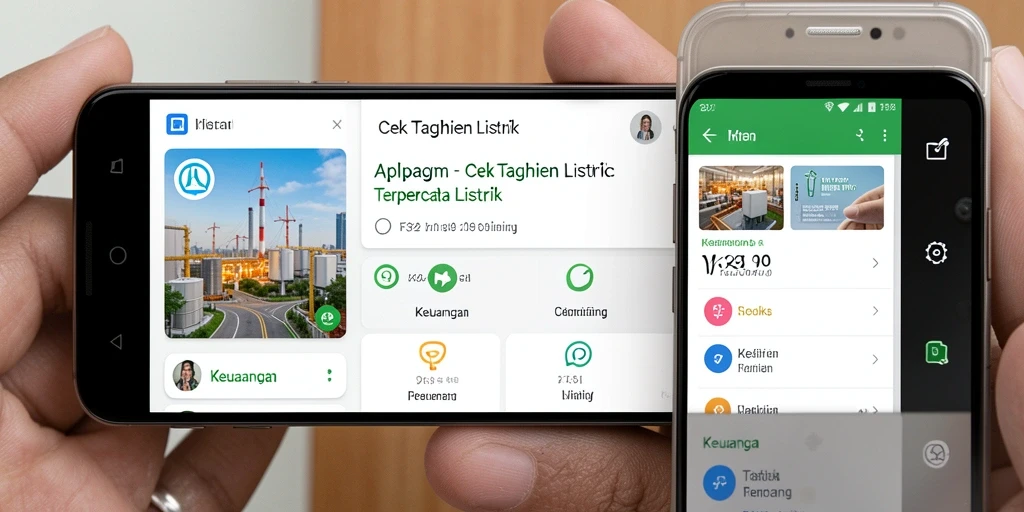 Tampilan antarmuka aplikasi F32 untuk cek tagihan listrik.