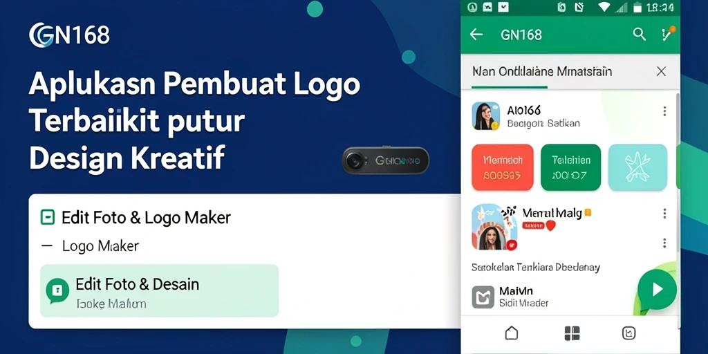 Antarmuka GN168 yang intuitif untuk pembuatan logo.