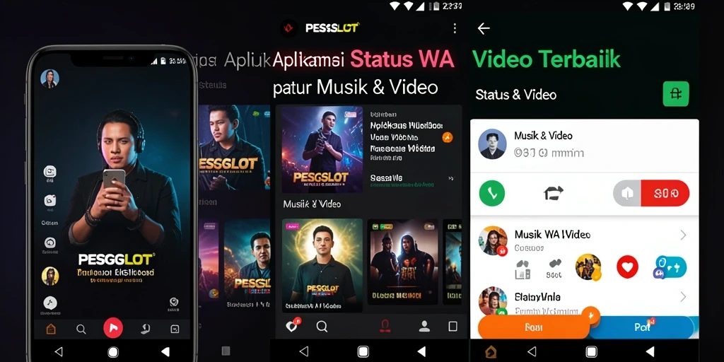 Antarmuka PESGSLOT menampilkan pilihan video status yang menarik.