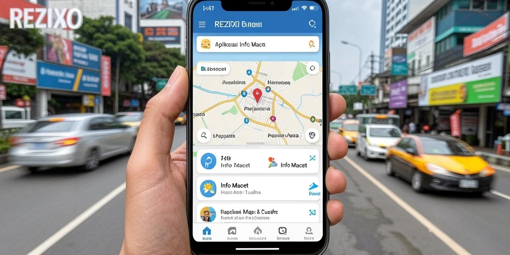 Antarmuka REZIXO yang menampilkan informasi kemacetan secara jelas.
