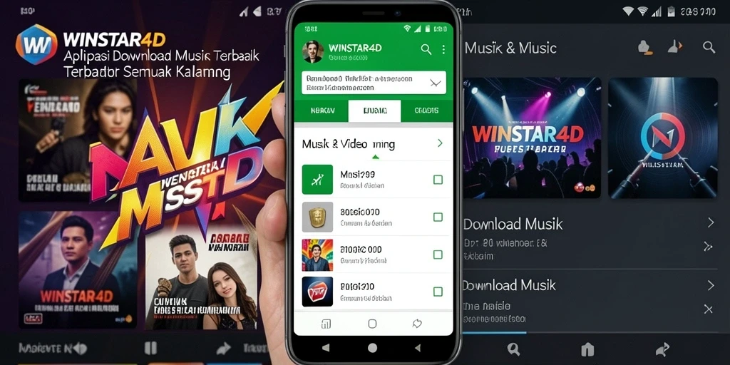 Tampilan antarmuka aplikasi Download Musik WINSTAR4D yang user-friendly.